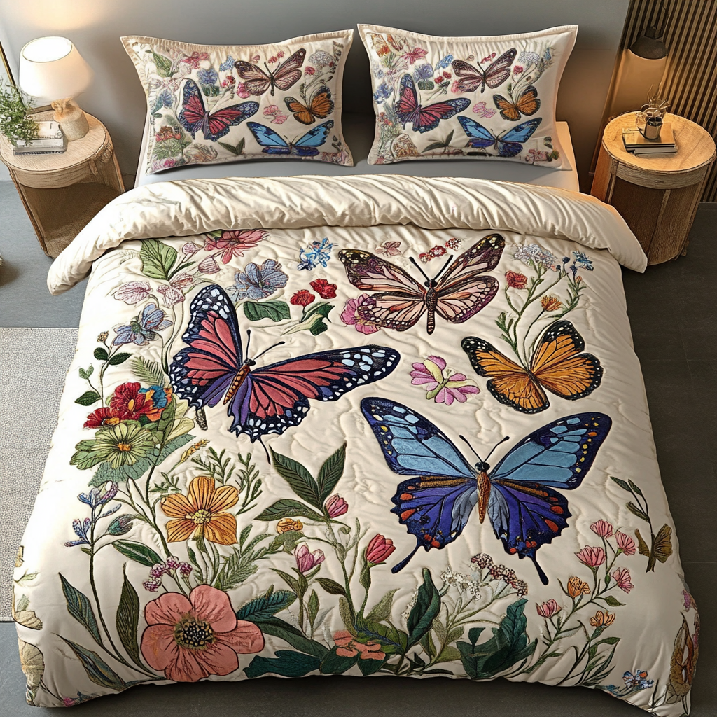 Garden Grace Quilted Bedding Set Bedspread Set Nature Lover Gift Fall Decor Gift