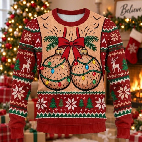 Funny Christmas Balls Ugly Christmas Sweater