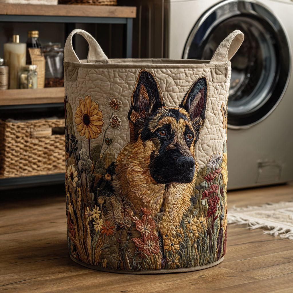 German Shepherd Meadow Laundry Basket Laundry Gifts, Housewarming Gift Ideas, Mother's Day Gifts