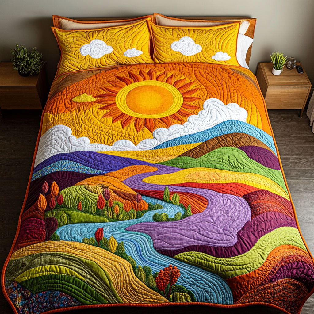 Golden Valley Quilted Bedding Set Quilted Bedspread Mothers Day Gift