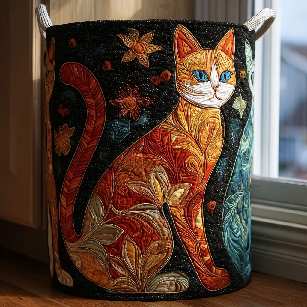 Golden Cat Laundry Basket Laundry Gifts, Housewarming Gift Ideas, Mother's Day Gifts