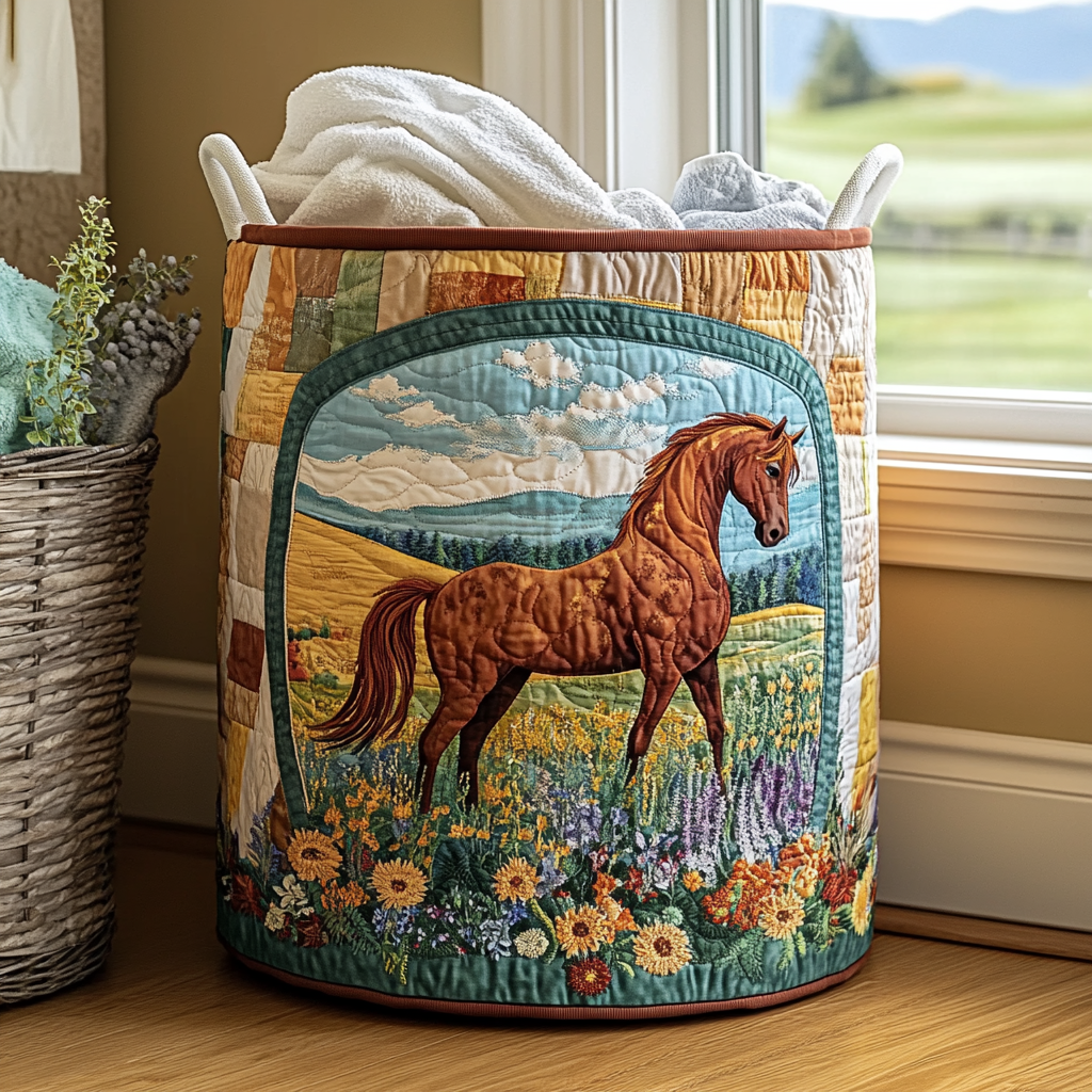Golden Horse Laundry Basket Laundry Gifts, Housewarming Gift Ideas, Mother's Day Gifts