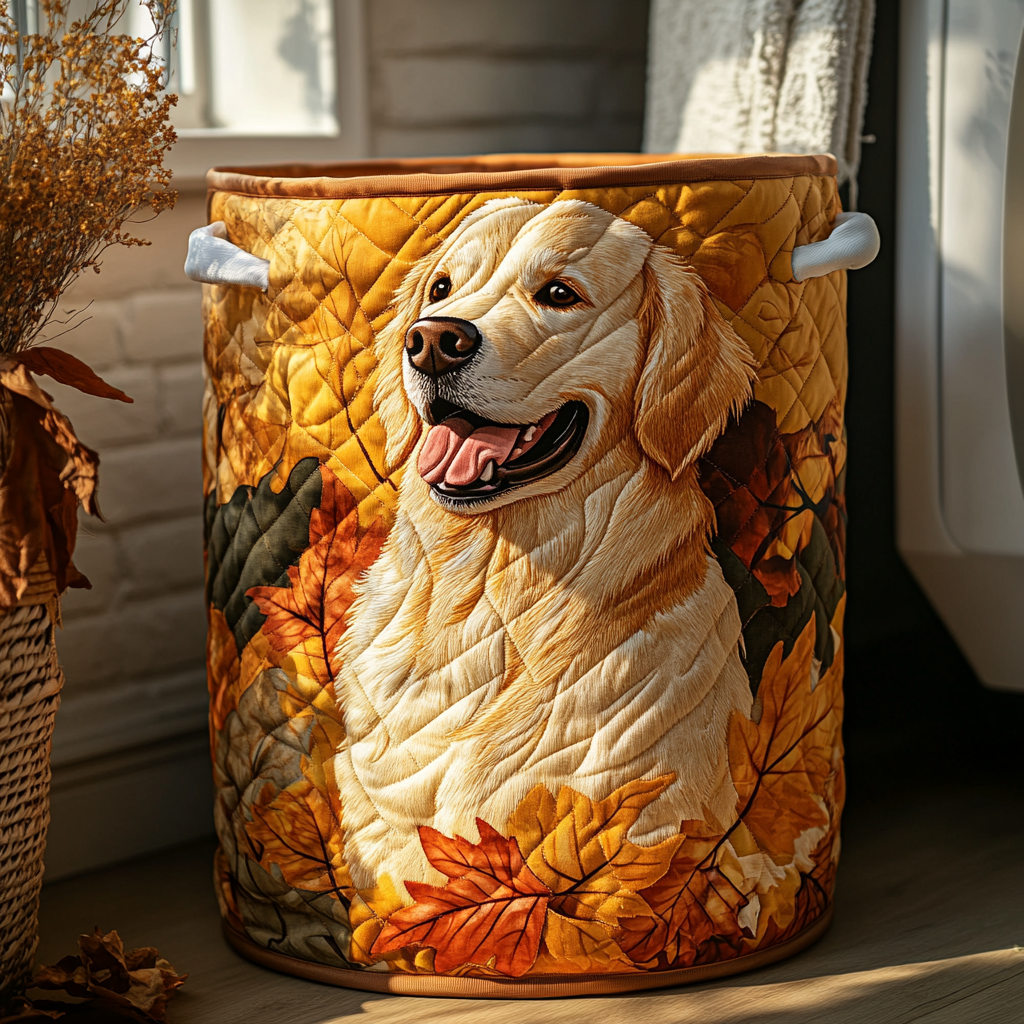 Golden Retriever Meadow Laundry Basket Laundry Gifts, Housewarming Gift Ideas, Mother's Day Gifts