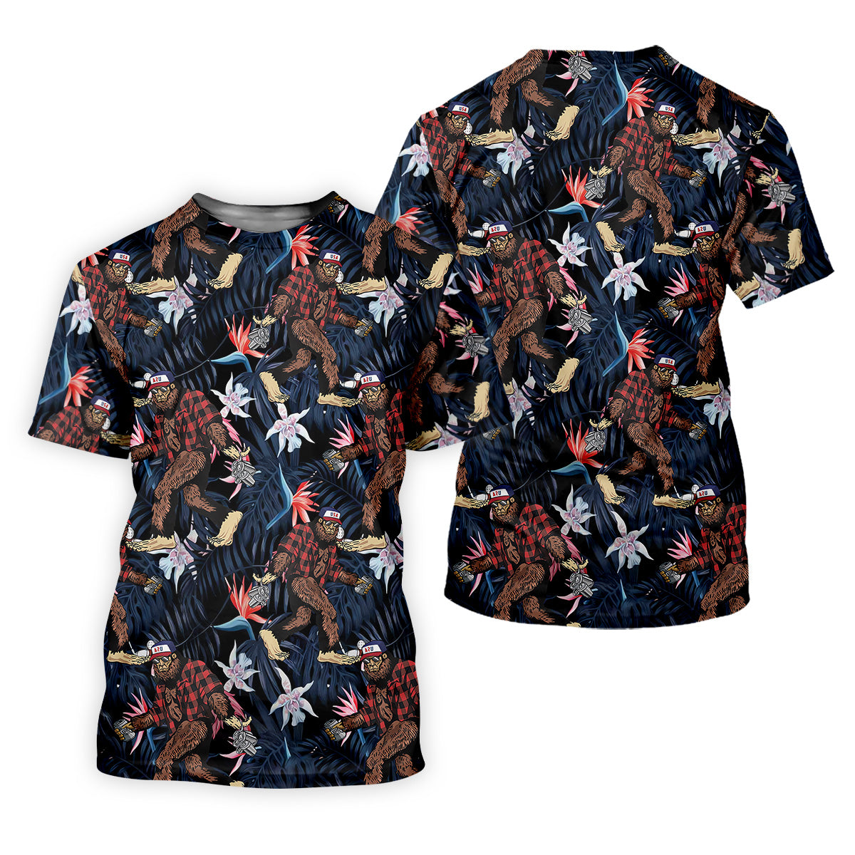 Bigfoot Sasquatch Men's Polo Shirt, Funny Bigfoot Shirts, Personalized Dad Shirts