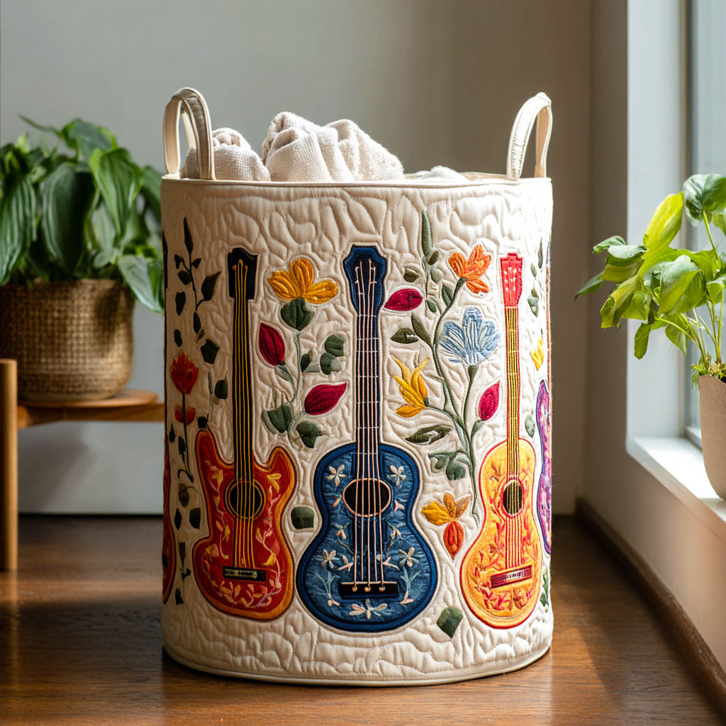 Guitar Echoes Laundry Basket Laundry Gifts, Housewarming Gift Ideas, Mother's Day Gifts