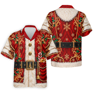 Christmas Ornate Santa Suit Golf Shirt, Golf Shirts For Men, Mens Holiday Golf Shirts