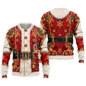 Christmas Ornate Santa Suit Golf Shirt, Golf Shirts For Men, Mens Holiday Golf Shirts