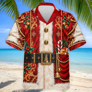Christmas Ornate Santa Suit Golf Shirt, Golf Shirts For Men, Mens Holiday Golf Shirts