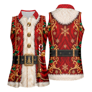 Christmas Ornate Santa Suit Golf Shirt, Womens Golf Apparel, Golf Gifts For Women