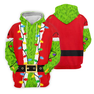 Christmas Green Furry Santa Suit Golf Shirt, Golf Shirts For Men, Golf Polo For Men