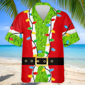 Christmas Green Furry Santa Suit Golf Shirt, Golf Shirts For Men, Golf Polo For Men