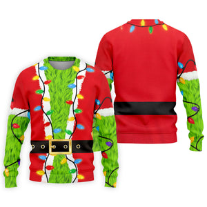 Christmas Green Furry Santa Suit Golf Shirt, Golf Shirts For Men, Golf Polo For Men