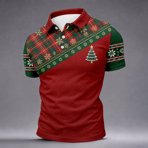 Mens Golf Polo Shirt - Front View On Gray Background