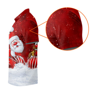 Christmas Santa Reindeer Snow Golf Shirt, Golf Shirts For Men, Golf Gifts For Men