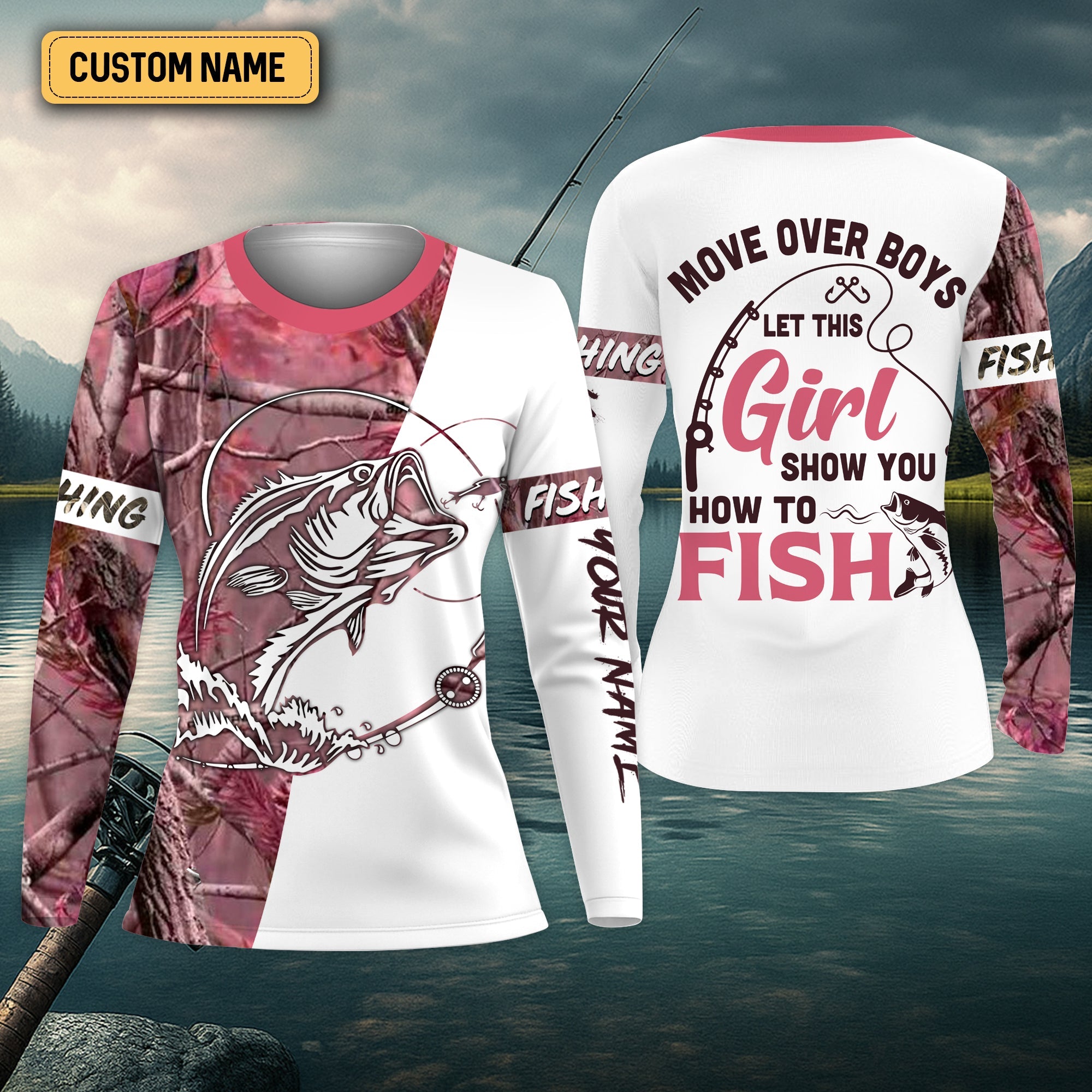 How To Fish, Funny Fishing Shirts, Pink Fishing UPF Shirts, UV Shirts For Women, SPF Long Sleeve Shirts Womens