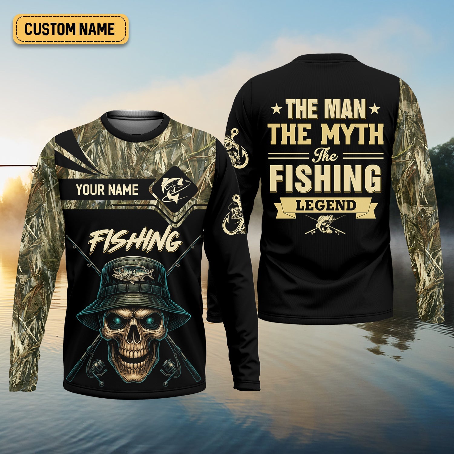 The Man The Myth The Legend, SPF Long Sleeve Shirts, SPF Shirts For Men, Fishing UPF Shirts, Sun Shirts For Men