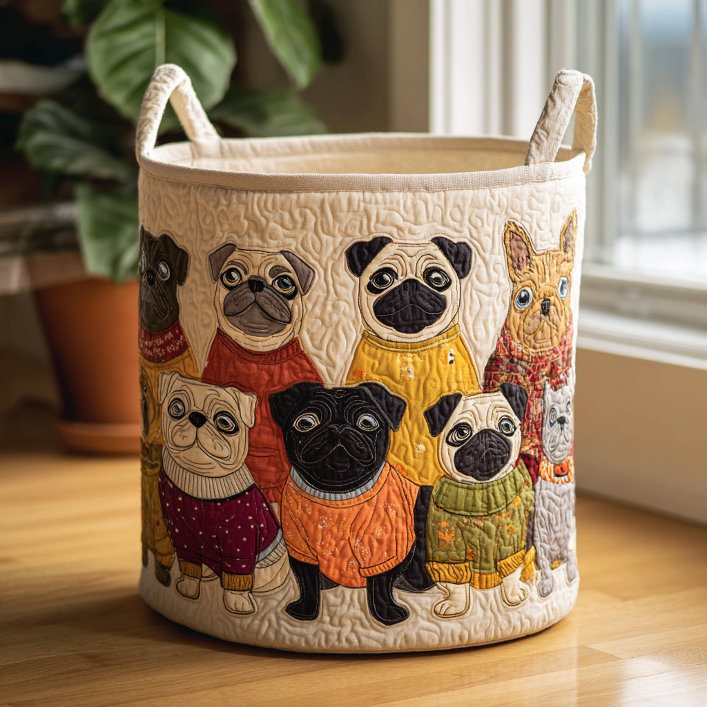 Happy Pug Laundry Basket Laundry Gifts, Housewarming Gift Ideas, Mother's Day Gifts