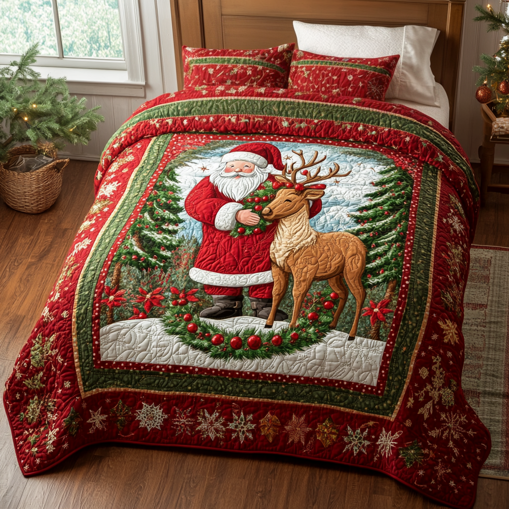 Holiday Magic Quilted Bedding Set Bedspread Set Thanksgiving Gift