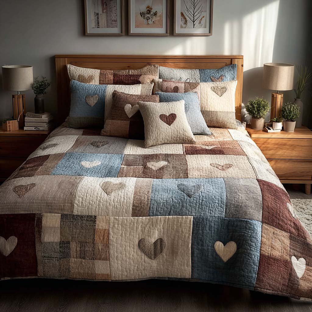 Homebound Love Quilted Bedding Set Fall Quilt Sets Mothers Day Gift
