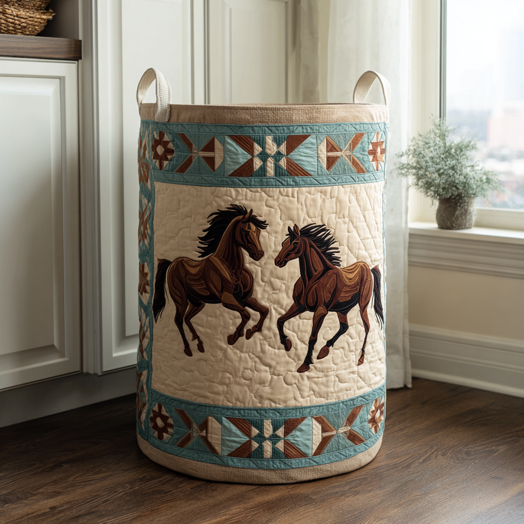 Horse Path Laundry Basket Laundry Gifts, Housewarming Gift Ideas, Mother's Day Gifts