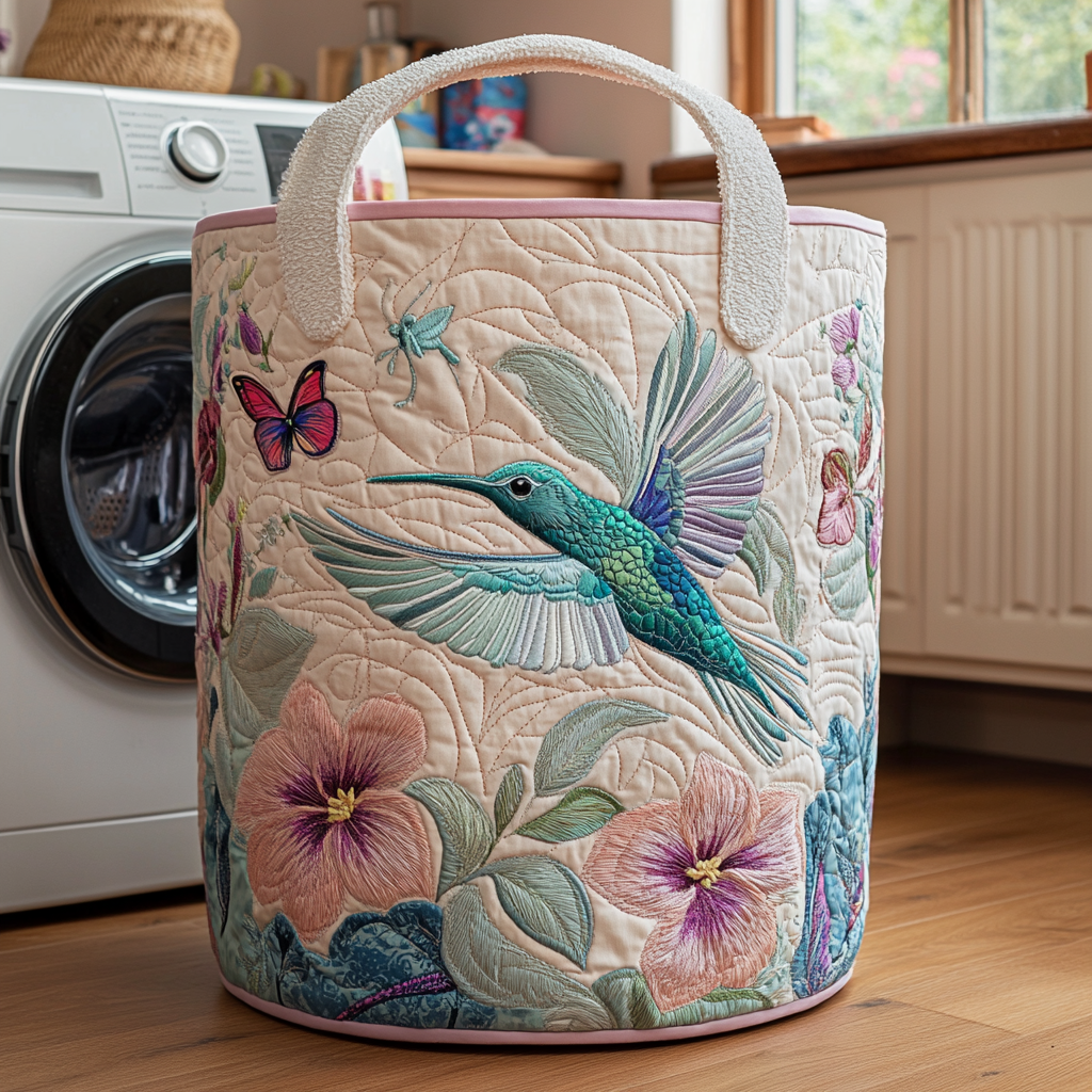 Hummingbird Bloom Laundry Basket Laundry Gifts, Housewarming Gift Ideas, Mother's Day Gifts
