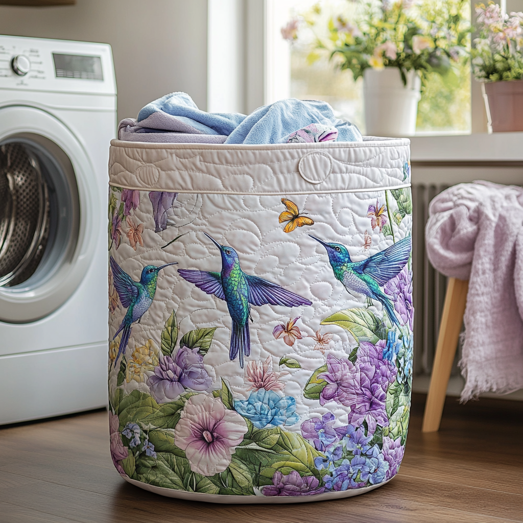 Hummingbird Whirl Laundry Basket Laundry Gifts, Housewarming Gift Ideas, Mother's Day Gifts