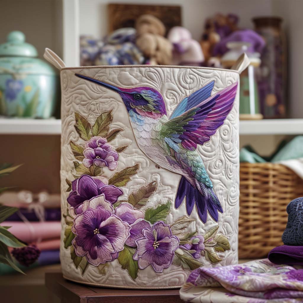 Hummingbird in Bloom Laundry Basket Laundry Gifts, Housewarming Gift Ideas, Mother's Day Gifts
