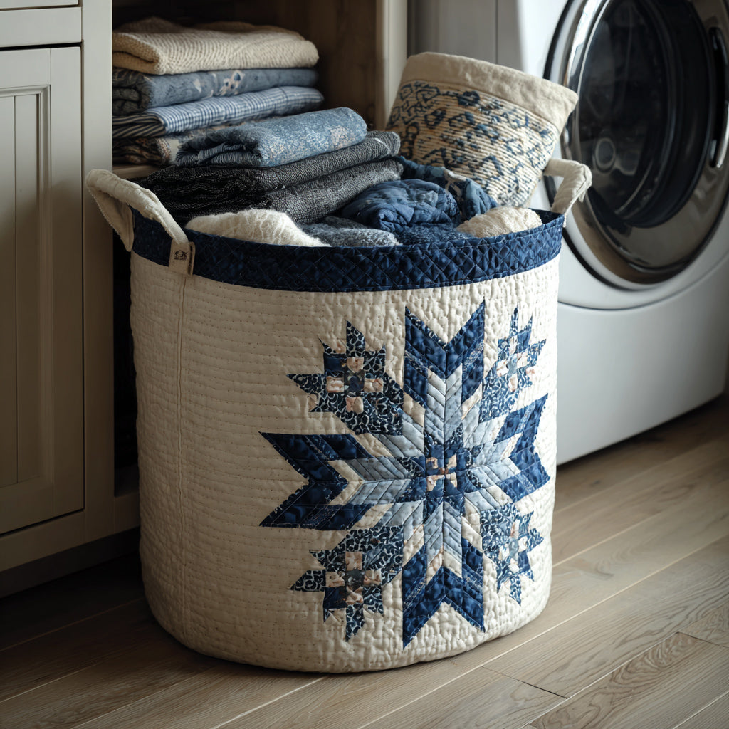 Icefall Snowflake Star Laundry Basket Laundry Gifts, Housewarming Gift Ideas, Mother's Day Gifts