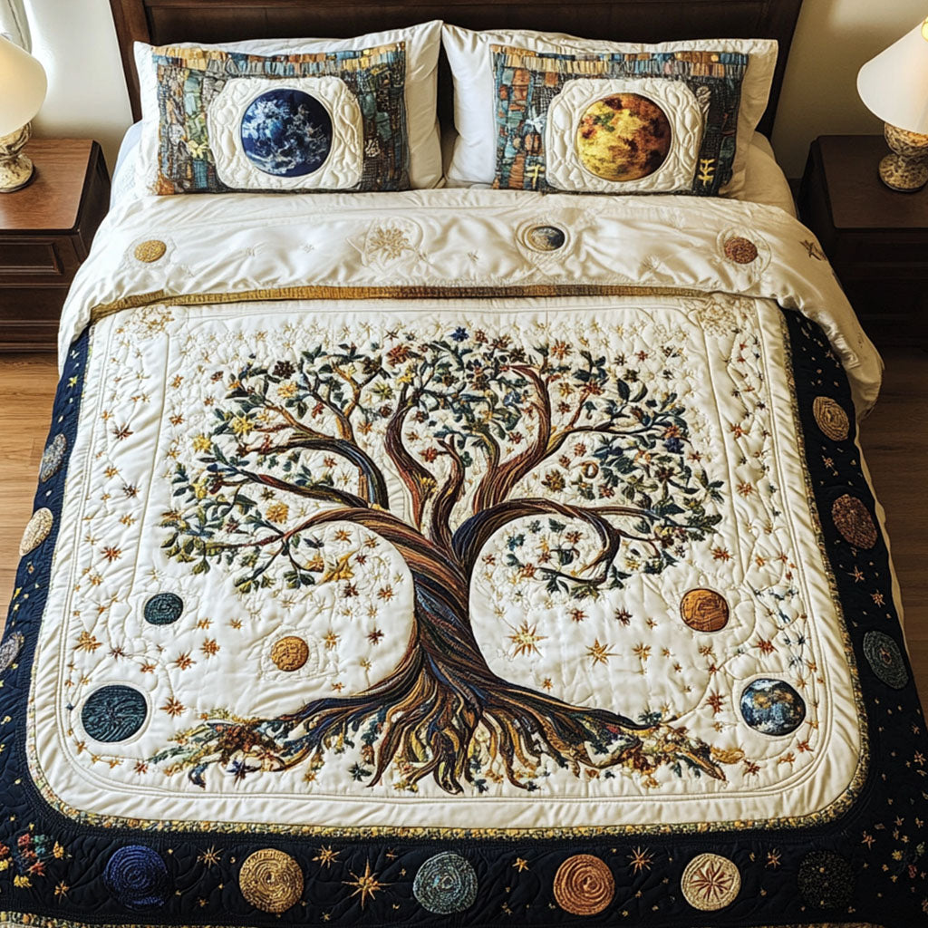 Infinite Growth 3-Piece Quilted Bedding Set Fall Quilt Sets Housewarming Gift