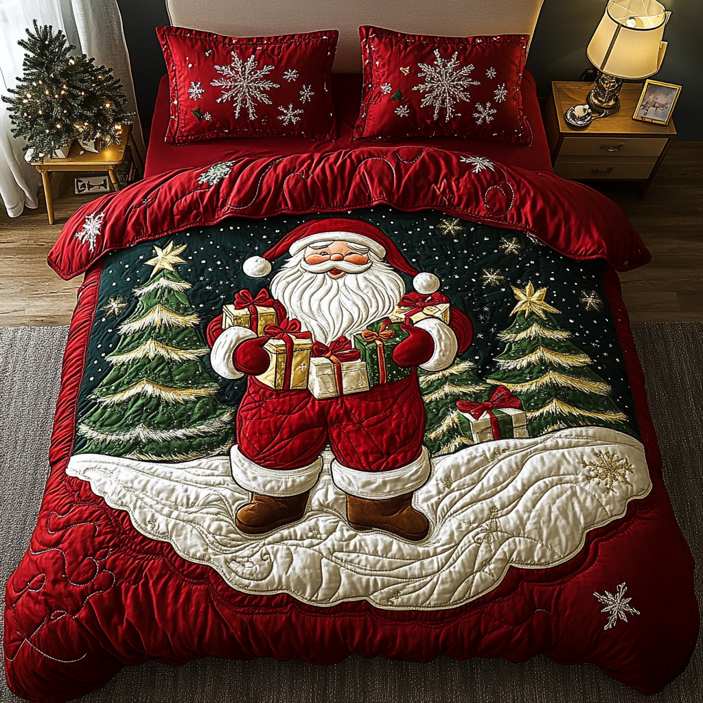 Jolly StNick 3-Piece Quilted Bedding Set Quilted Bedspread Housewarming Gift