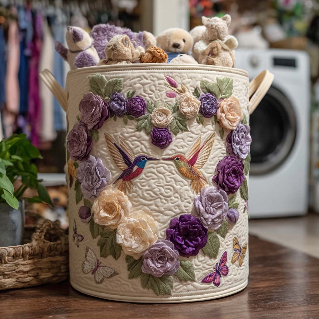 Joyful Hummingbird Trail Laundry Basket Laundry Gifts, Housewarming Gift Ideas, Mother's Day Gifts