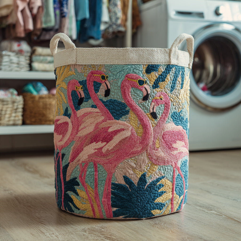 Jungle Flamingo Laundry Basket Laundry Gifts, Housewarming Gift Ideas, Mother's Day Gifts