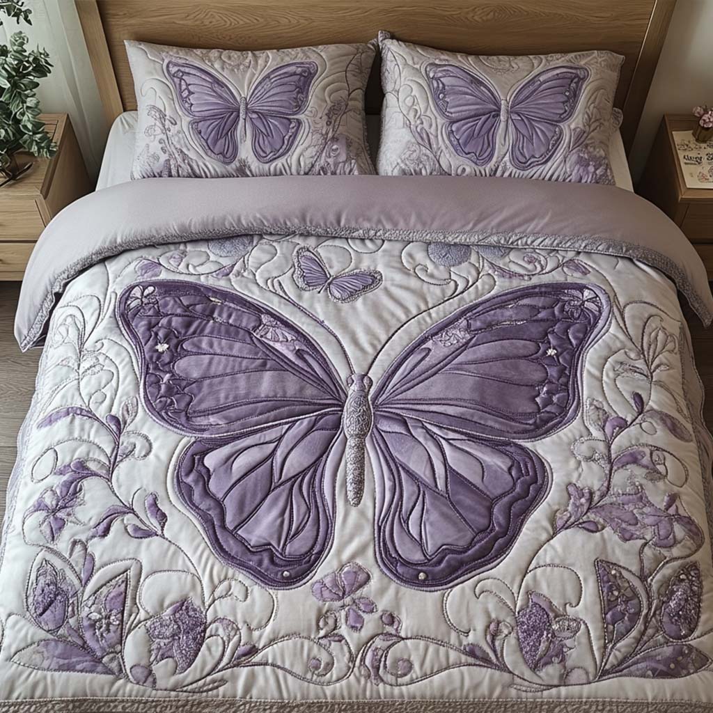 Lavender Dreams 3-Piece Quilted Bedding Set Fall Quilt Sets Housewarming Gift