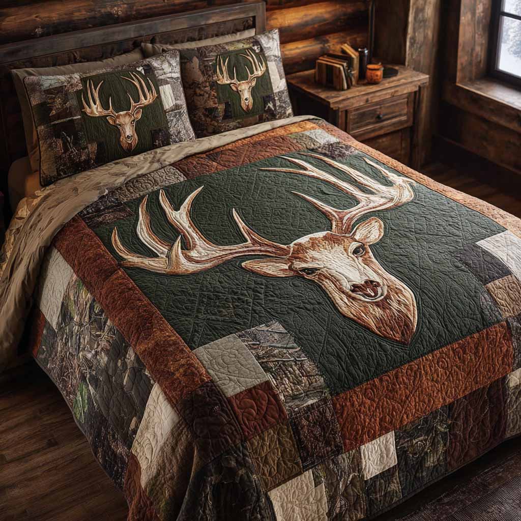Lodge Legacy 3-Piece Quilted Bedding Set Bedspread Set New Home Gift