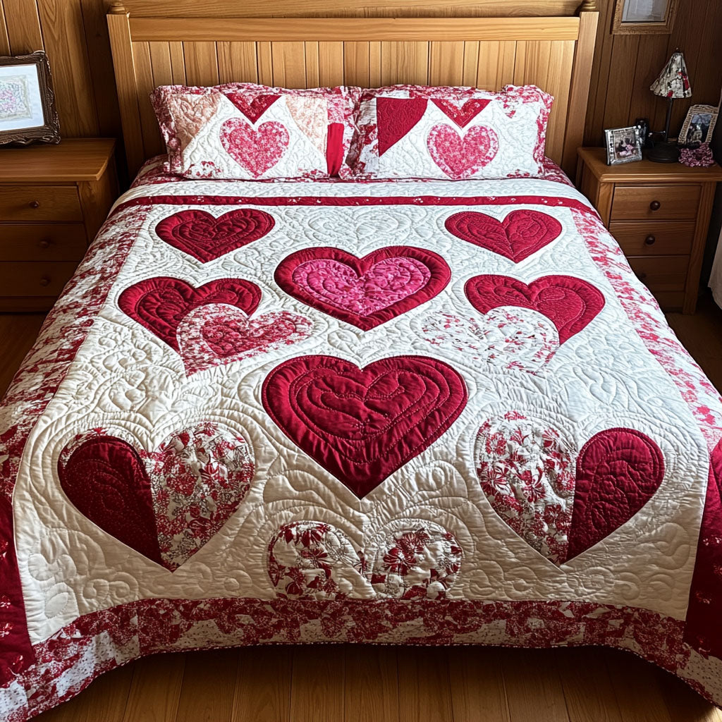 Love in Bloom Quilted Bedding Set Fall Quilt Sets Nature Lover Gift Fall Decor Gift