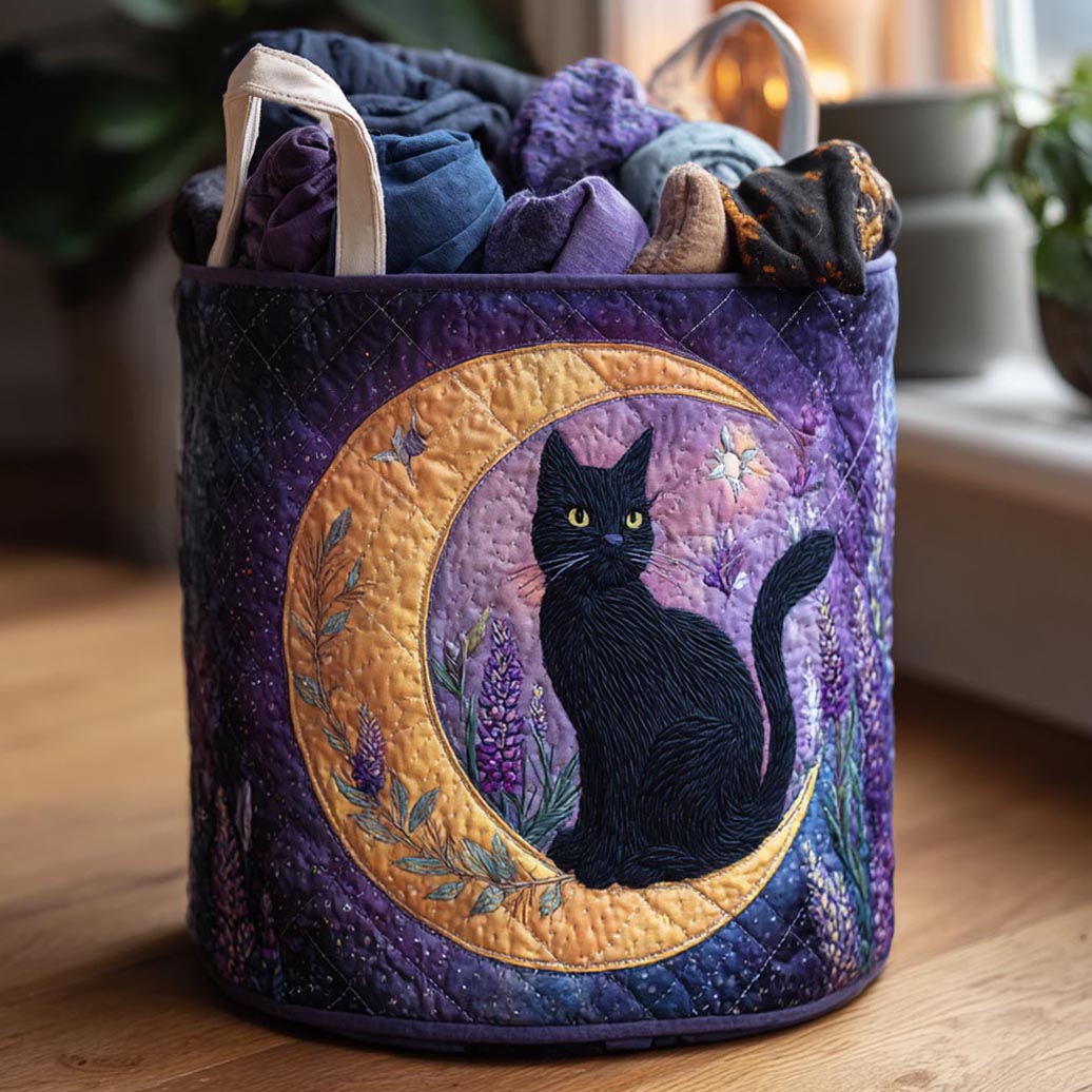 Midnight Cat Laundry Basket Laundry Gifts, Housewarming Gift Ideas, Mother's Day Gifts
