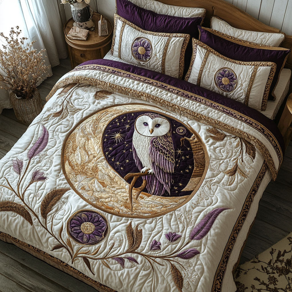 Moonlit Gaze 3-Piece Quilted Bedding Set Fall Quilt Sets Thanksgiving Gift
