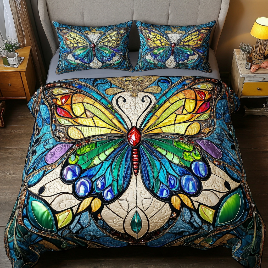 Mystic Wings Quilted Bedding Set Bedspread Set New Home Gift