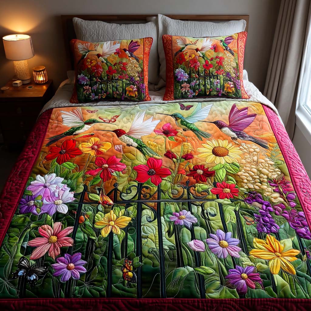 Nature Kiss 3-Piece Quilted Bedding Set Quilted Bedspread Nature Lover Gift Fall Decor Gift