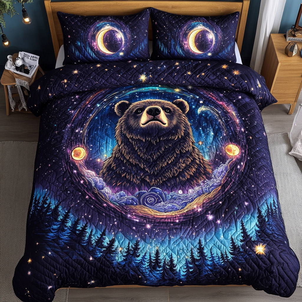 Nature Protector 3-Piece Quilted Bedding Set Fall Quilt Sets Nature Lover Gift Fall Decor Gift