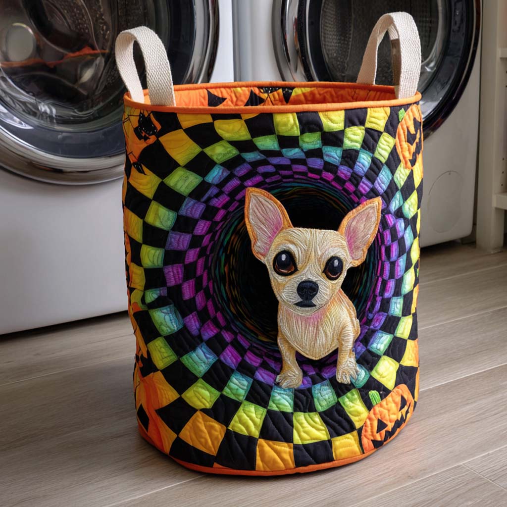 Neon Chihuahua Laundry Basket Laundry Gifts, Housewarming Gift Ideas, Mother's Day Gifts