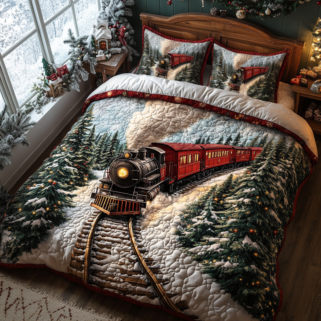 North Star Train 3-Piece Quilted Bedding Set Quilted Bedspread Mothers Day Gift
