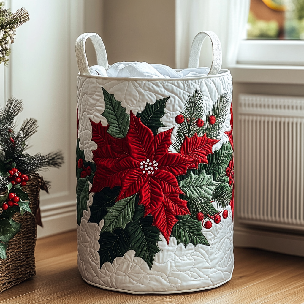 Poinsettia Wonder Laundry Basket Laundry Gifts, Housewarming Gift Ideas, Mother's Day Gifts