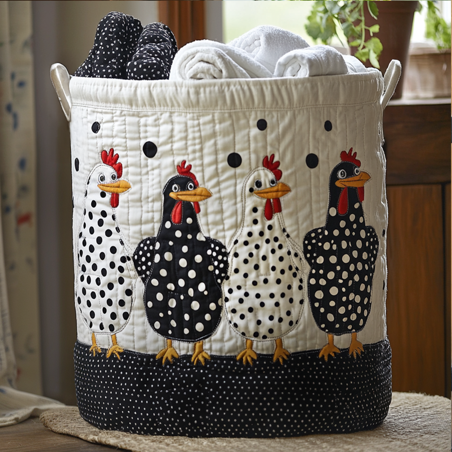 Polka Dot Peckers Laundry Basket Laundry Gifts, Housewarming Gift Ideas, Mother's Day Gifts