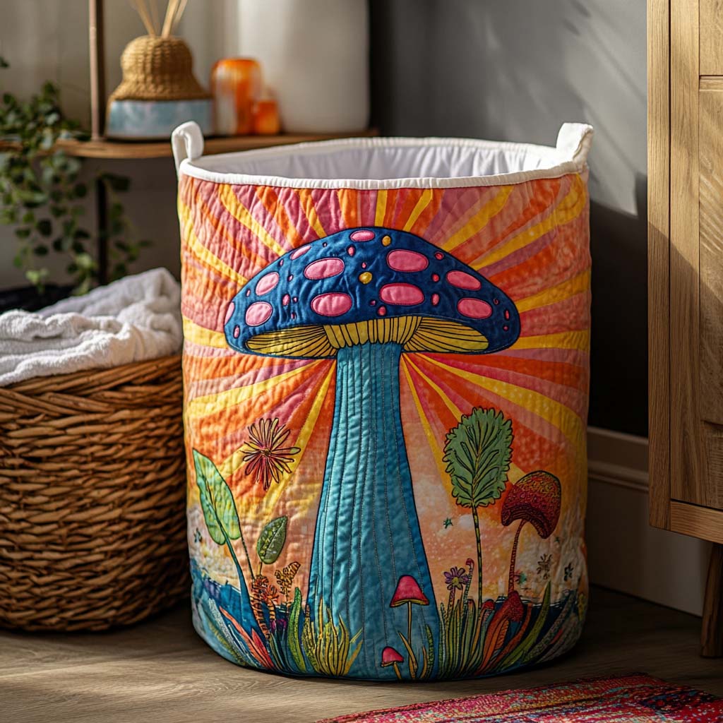 Psychedelic Mushroom Garden Laundry Basket Laundry Gifts, Housewarming Gift Ideas, Mother's Day Gifts