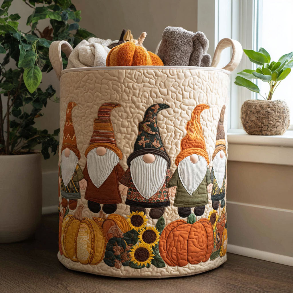 Pumpkin Patch Gnome Laundry Basket Laundry Gifts, Housewarming Gift Ideas, Mother's Day Gifts