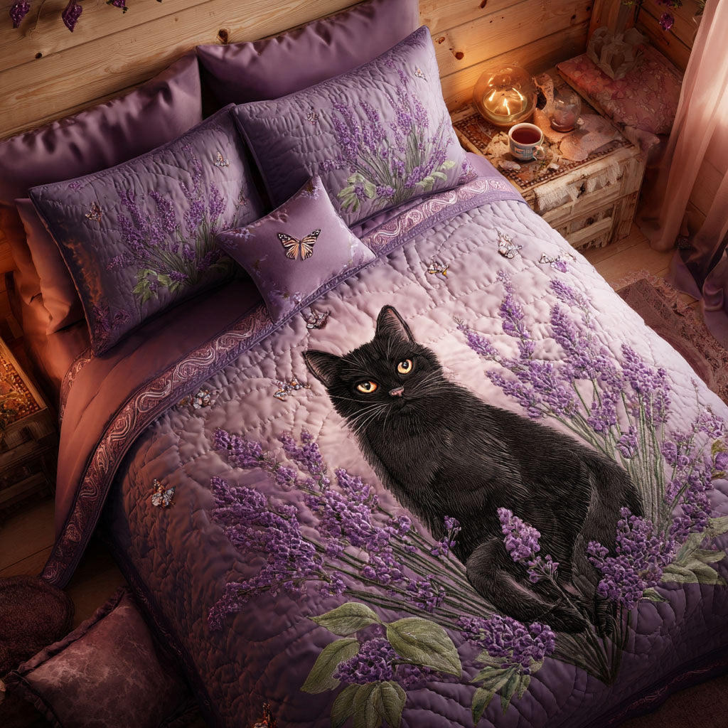 Purple Whisper 3-Piece Quilted Bedding Set Bedspread Set Housewarming Gift