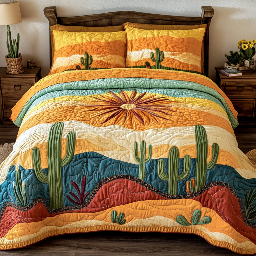 Radiant Dawn Quilted Bedding Set Quilted Bedspread New Home Gift