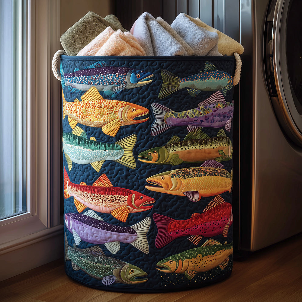 Rainbow Trout Laundry Basket Laundry Gifts, Housewarming Gift Ideas, Mother's Day Gifts
