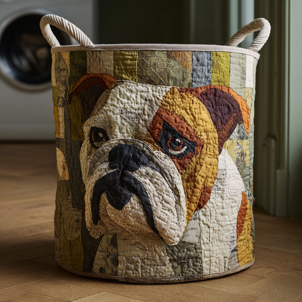 Rustic Bulldog Laundry Basket Laundry Gifts, Housewarming Gift Ideas, Mother's Day Gifts